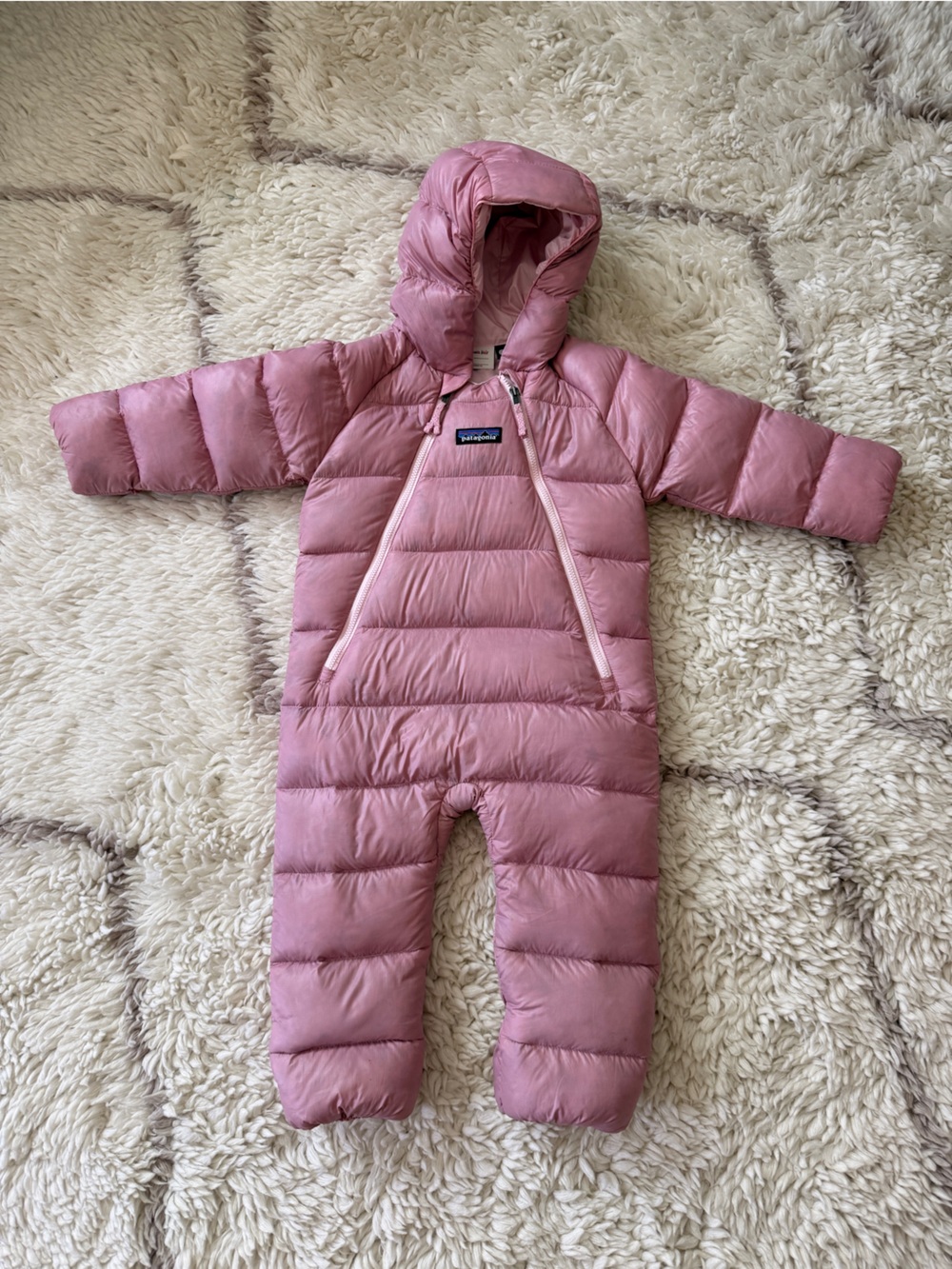 Patagonia Infant Hi-Loft Down Sweater Bunting in Dusty Pink